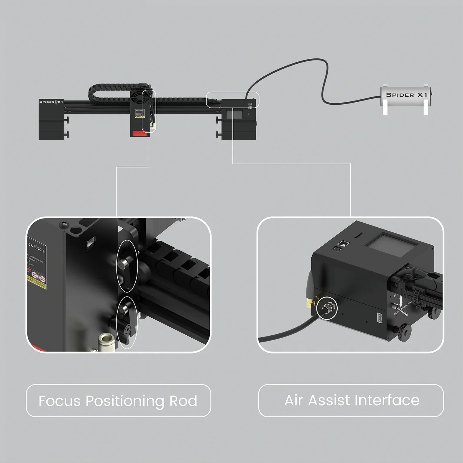 Tyvok - Spider X1 20W Laser Head - Spider-Laser