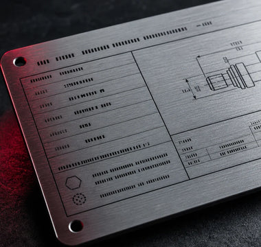 AI concept of an industrial serial plate with precise engraved markings