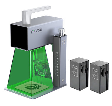 TYVOK P2 laser engraver with its stand and interchangeable heads