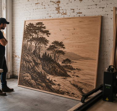 Large wood panel project shown with TYVOK X1S 2026