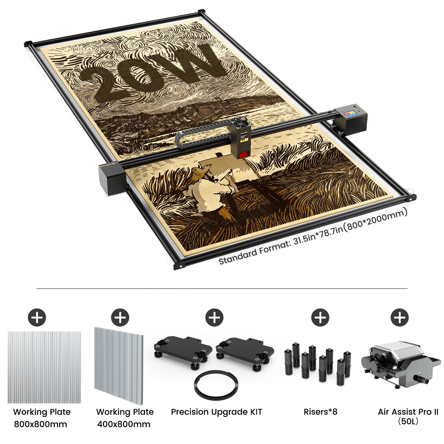 Tyvok Spider X1S 2025 Large-Format Laser Engraver & Cutter