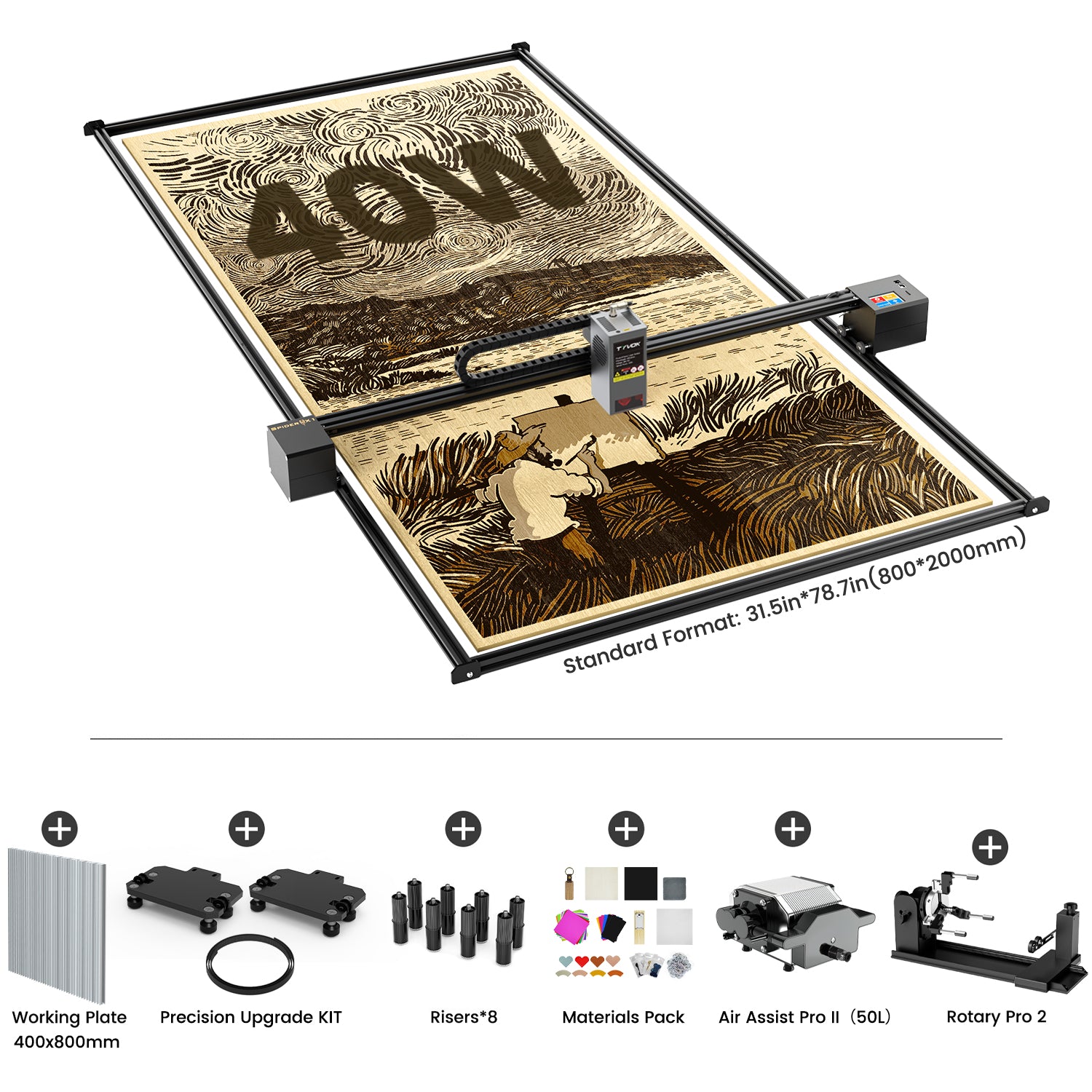 Tyvok Spider X1S 2025 Large-Format Laser Engraver & Cutter