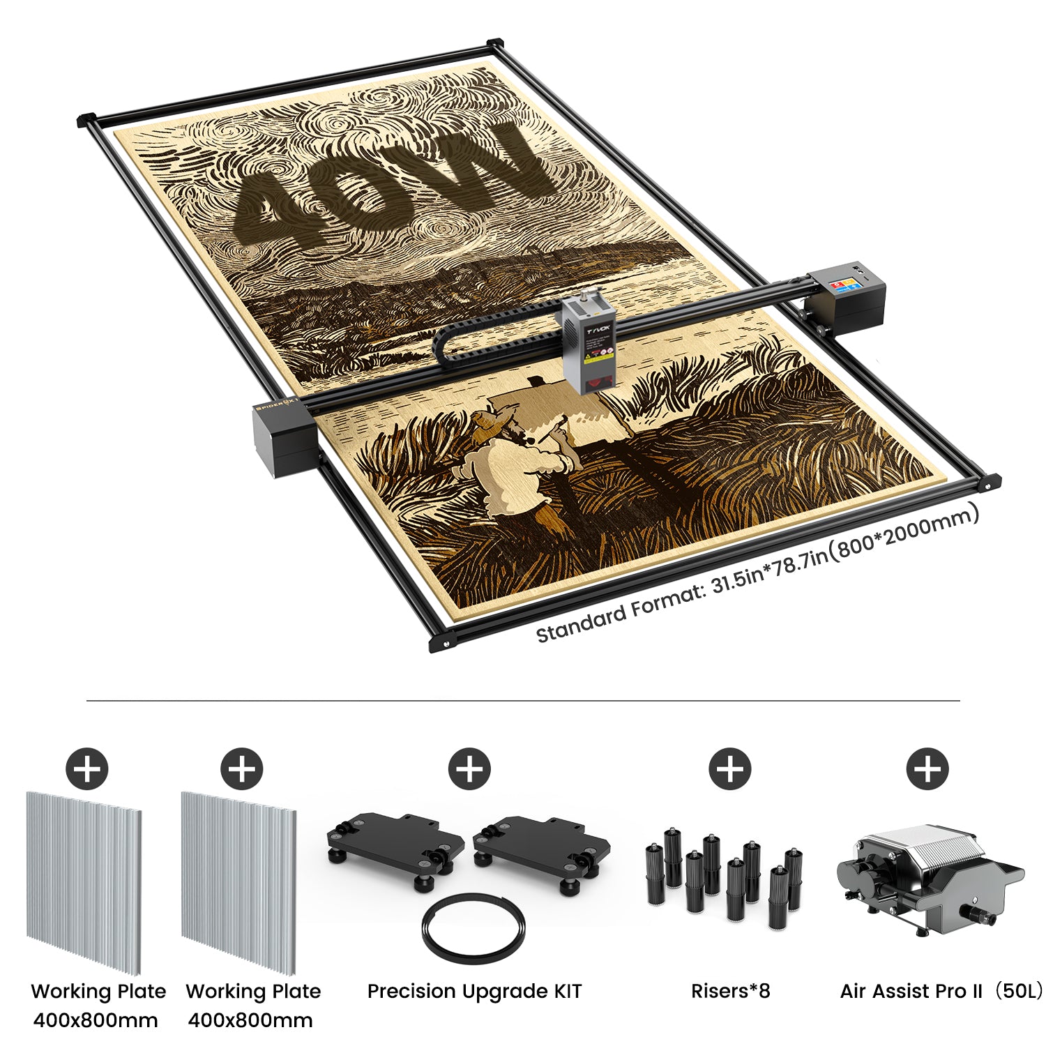 Tyvok Spider X1S 2025 Large-Format Laser Engraver & Cutter