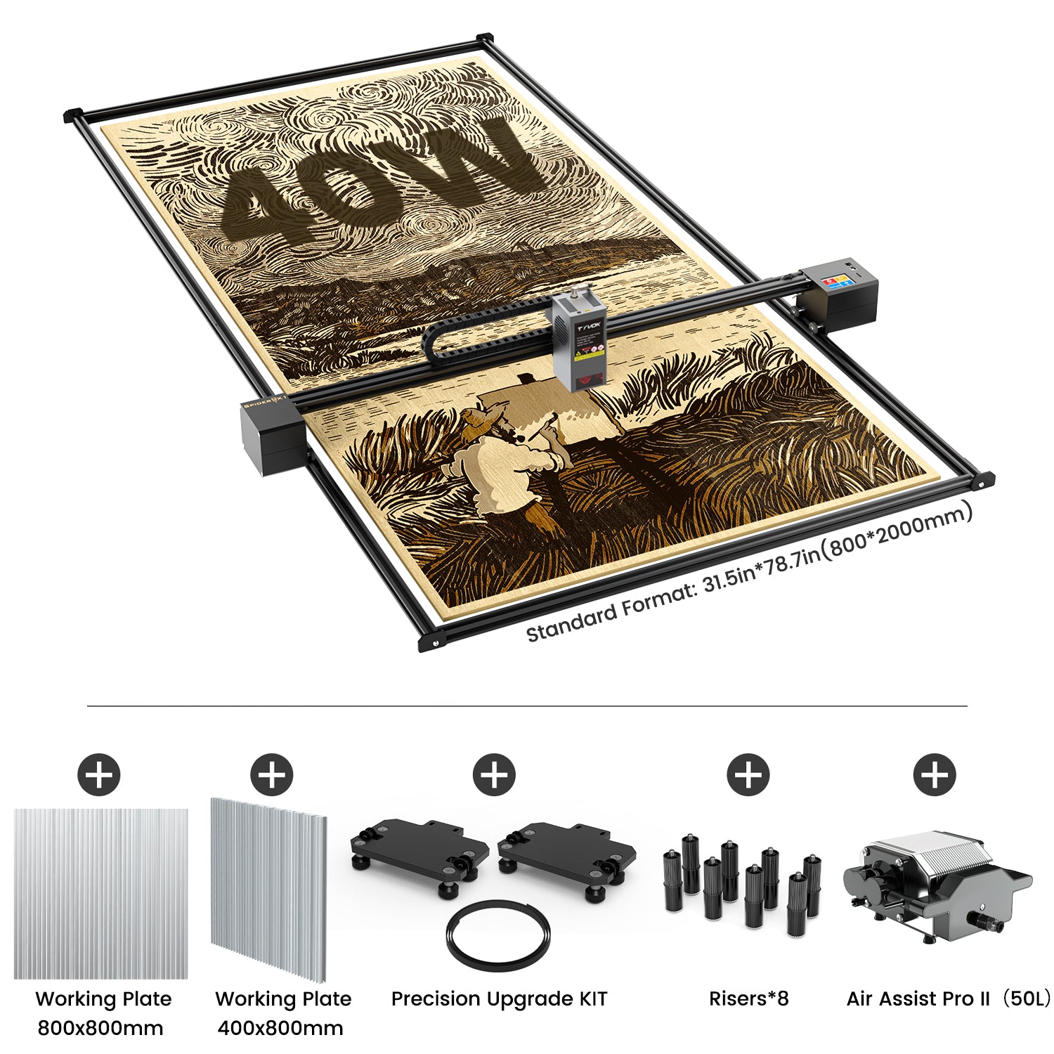 Tyvok Spider X1S 2025 Large-Format Laser Engraver & Cutter