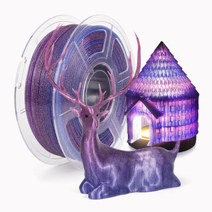 Filament d'imprimante PETG pailleté transparent