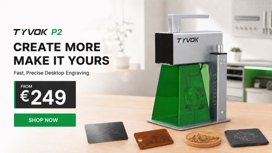 TYVOK P2 compact galvo laser engraver Europe homepage banner